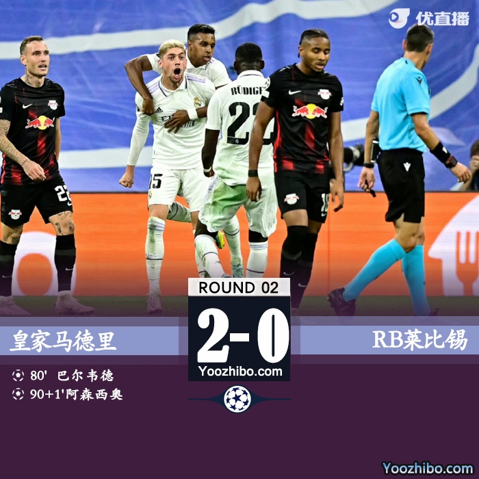 皇马2-0莱比锡 巴尔韦德破门阿森西奥建功