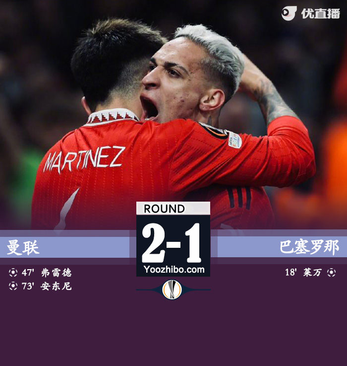 曼联2-1淘汰巴萨