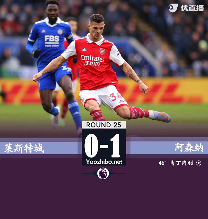 阿森纳1-0莱斯特城 马丁内利制胜特罗萨德助攻