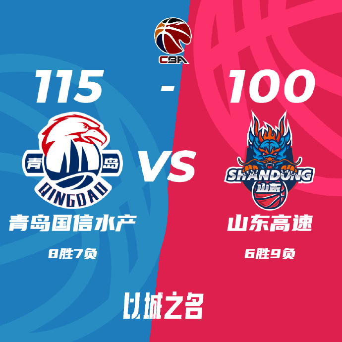 青岛115-100力克山东 杨瀚森8+11+8帽 王睿泽25分 陶汉林26+10