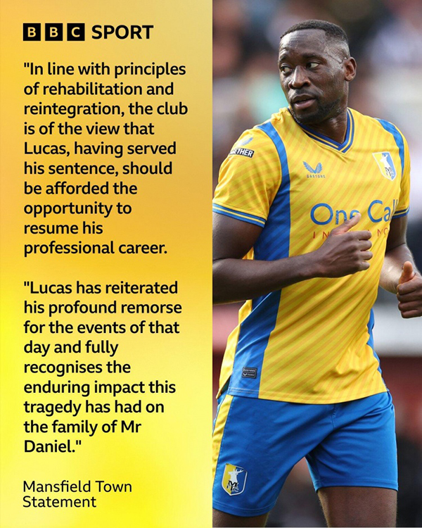 英甲球员出狱即归队:曾因交通过失致人死亡,引发争议