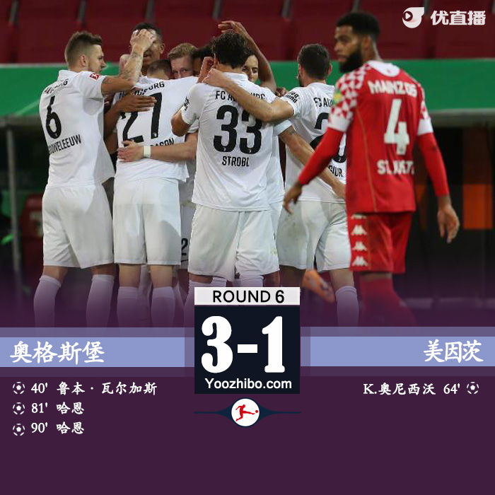 奥格斯堡3-1美因茨