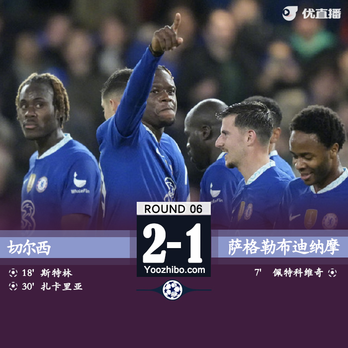 切尔西2-1逆转萨格勒布迪纳摩