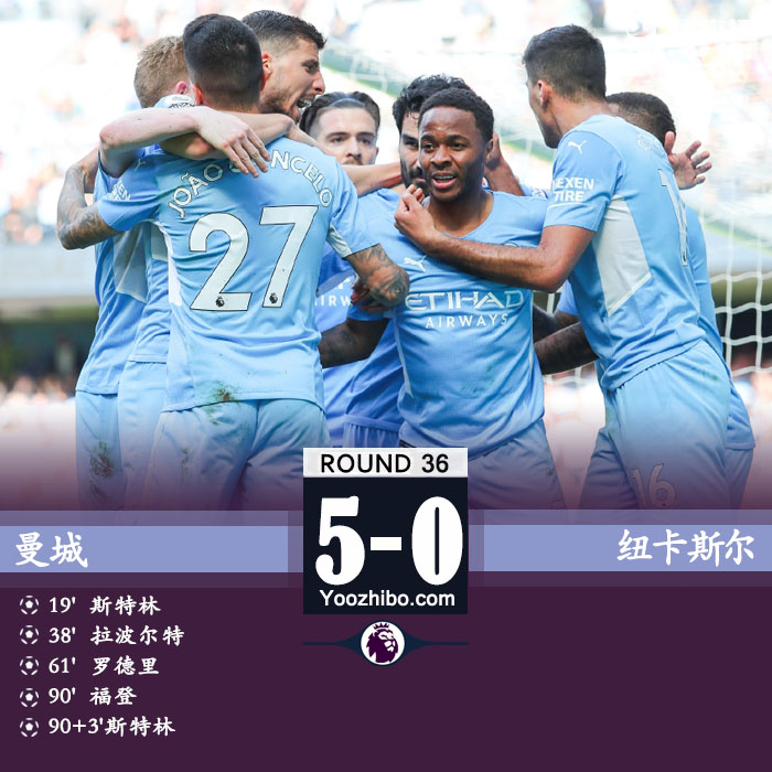 曼城5-0大胜纽卡斯尔