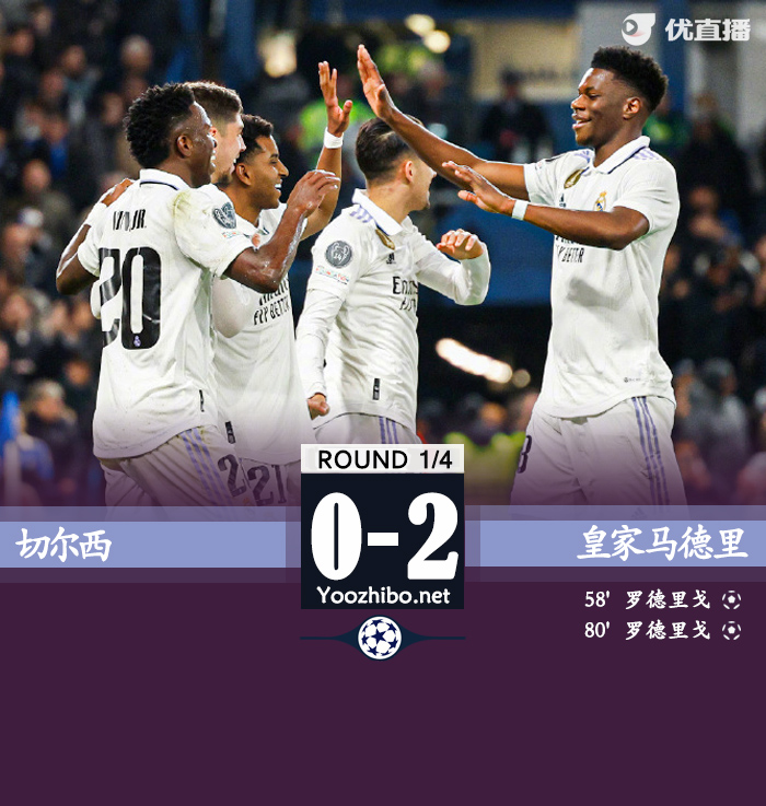 皇马2-0切尔西 罗德里戈双响坎特库库失良机