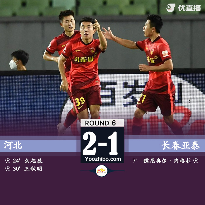 河北2-1亚泰  U23么旭辰斩中超处子球池文一失误送空门