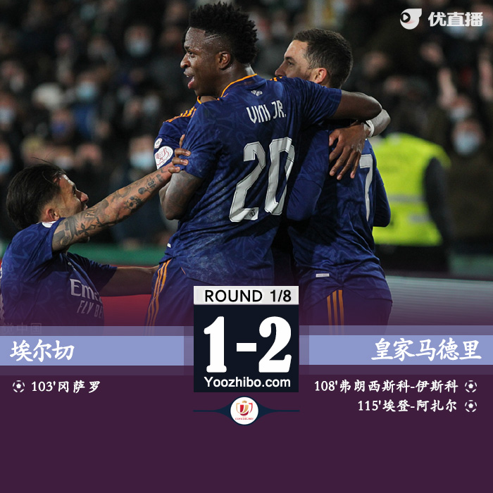 皇马客场鏖战加时2-1逆转埃尔切