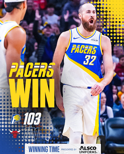 步行者103-101险胜公牛，西亚卡姆24+9+4，武切维奇迎17000分里程碑