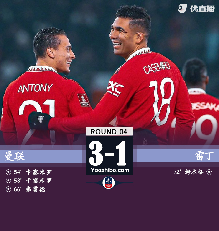 曼联3-1击败雷丁