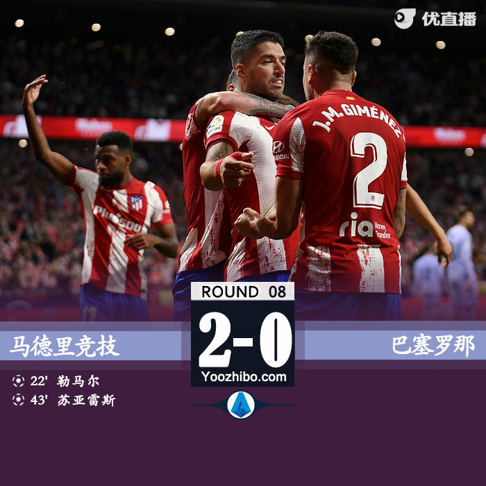 马竞2-0巴萨  苏亚雷斯弑旧主勒马尔传射