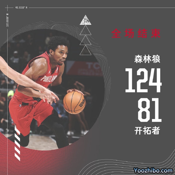 森林狼124-81轻取开拓者  唐斯27+13 比斯利19分 威廉姆斯27+8 