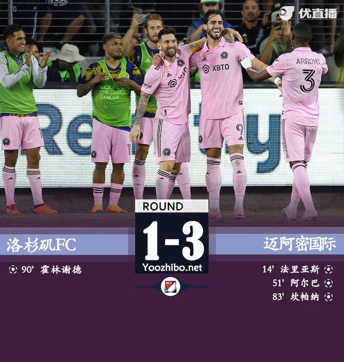 迈阿密国际3-1洛杉矶FC